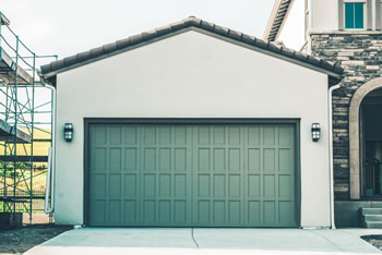 blue garage door focal point