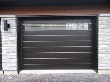 Modern Garage Door with sleek lines and large window