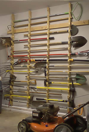 organized tools in garage
